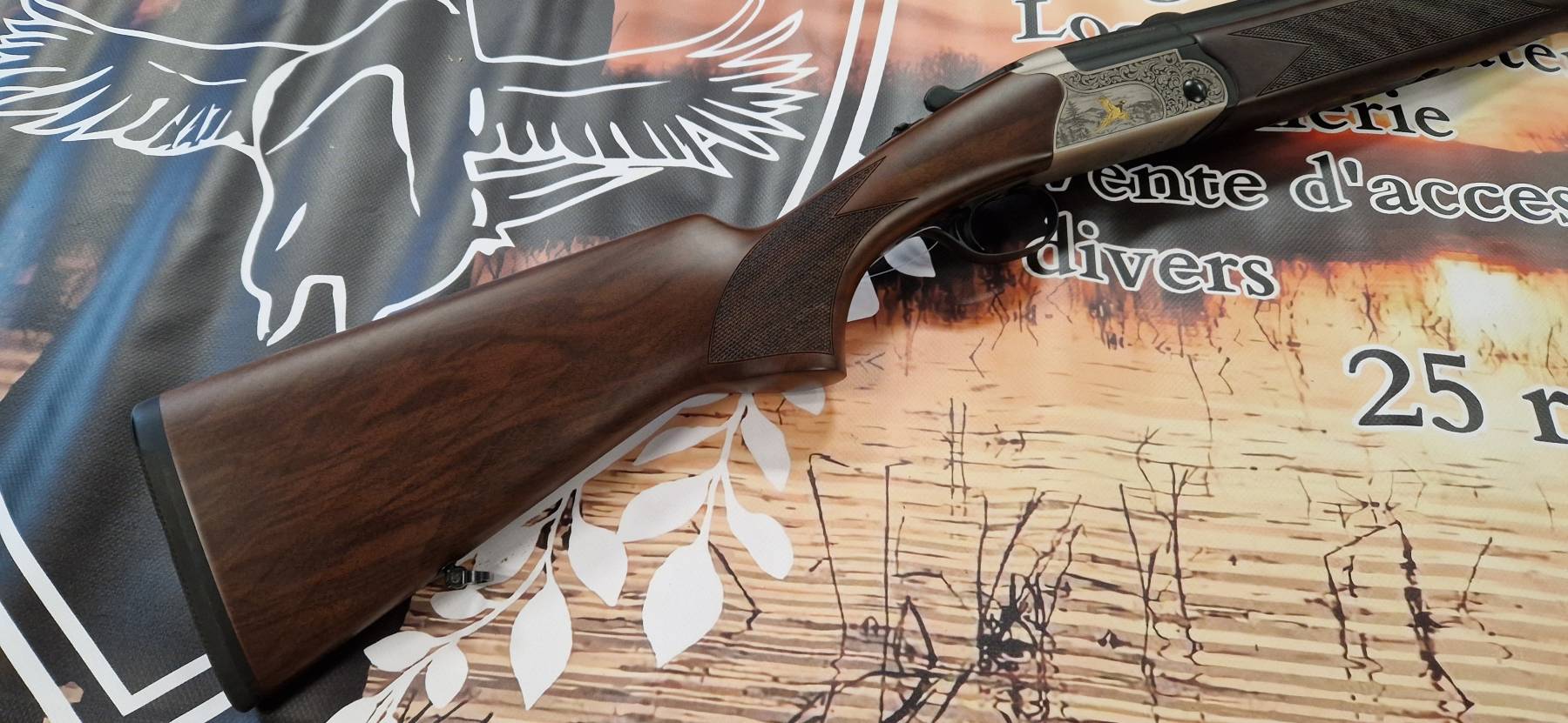 Fusil superposé HUGLU Eagle gravé